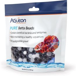 Aqueon Betta Beads Black  White, 1ea/One Pouch