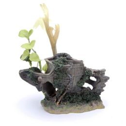 Penn-Plax Shipwreck Bow Aquarium Ornament Brown, Grey 3 in Small