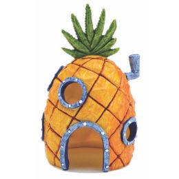 SpongeBob Sponge Pineapple House Aquarium Ornament Pineapple Home Orange, Grey, Green 6 in