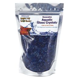 Penn-Plax Betta World Aquatic Glass Crystal D?cor Crystal Sand Light Blue, Dark Blue 12.5 oz