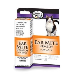 Four Paws Aloe Ear Mite Treatment for Cats for Cats 3/4 Ounces