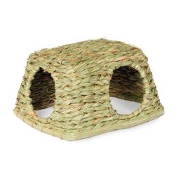 Prevue Pet Products Grass Hut for Small Animals Natural, Mat Green Medium