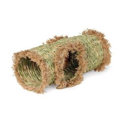 Prevue Pet Products Grass Tunnel Hideaway for Small Animals Natural, Mat Green 6 in Large