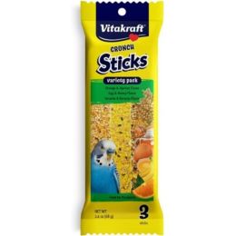 Vitakraft Crunch Sticks Variety Orange, Egg & Banana Flavor Parakeet Treat 2.4 oz 3 Count