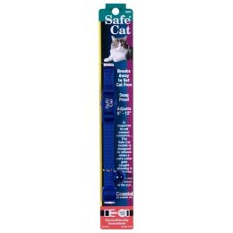 Safe Cat Adjustable Snag-Proof Nylon Breakaway Collar Blue 3/8 in x 8-12 in