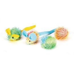 Spot Stringy Mice & Ball Cat Toy with Catnip Assorted 2 in 4 Pack