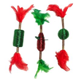 Spot Holiday Silver Vine Cat  Corded Stick Toy Assorted