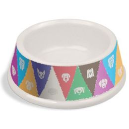 Van Ness Plastics Bamboo Decorated Non-Tip / Non-Skid Dog Bowl Assorted 15 Ounces