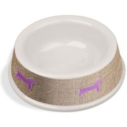 Van Ness Plastics Bamboo Decorated Non-Tip / Non-Skid Dog Bowl Assorted 25 Ounces