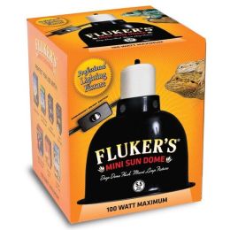 Fluker's Mini Sun Dome Lighting Fixture Black 5.5 in