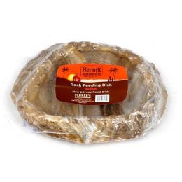 Fluker's Hermit Crab Rock Feeding Dish Brown Medium