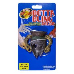 Zoo Med Betta Bling Dolphin Vase Aquarium Ornament Multi-Color