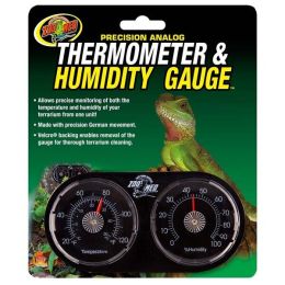 Zoo Med Precision Analog Thermometer & Humidity Gauge Black