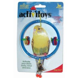 JW Pet ActiviToy Ring Clear Bird Toy Multi-Color Small Medium
