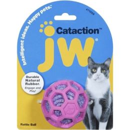 JW Pet Cataction Rattle Ball Cat Toy Pink, Purple One Size