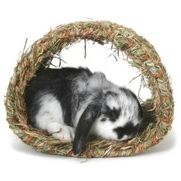 Marshall Pet Products Peters Woven Grass Hide-A-Way Hut for Small Animals Brown