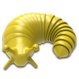caterpillar funny cat toy decompression (Color: yellow)