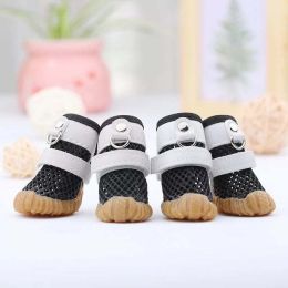 Wholesale dog rain boots non-slip breathable mesh dog shoes (Color: black)