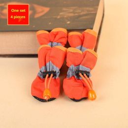 Wholesale pet dog shoes waterproof chihuahua non-slip boots (Color: Orange)