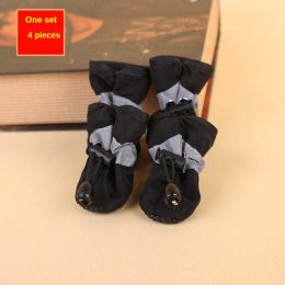 Wholesale pet dog shoes waterproof chihuahua non-slip boots (Color: black)