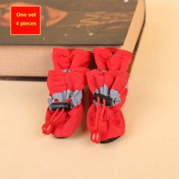Wholesale pet dog shoes waterproof chihuahua non-slip boots (Color: Red)