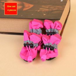 Wholesale pet dog shoes waterproof chihuahua non-slip boots (Color: Pink)